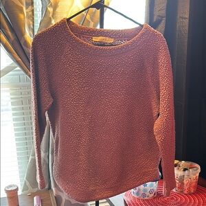 LOFT Textured Pink Sherpa Sweater